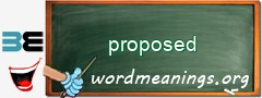 WordMeaning blackboard for proposed